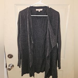 Grey LOFT Open-face cardigan